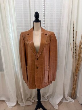 Scully Leatherwear— Men's Tan Leather Blazer Jacket